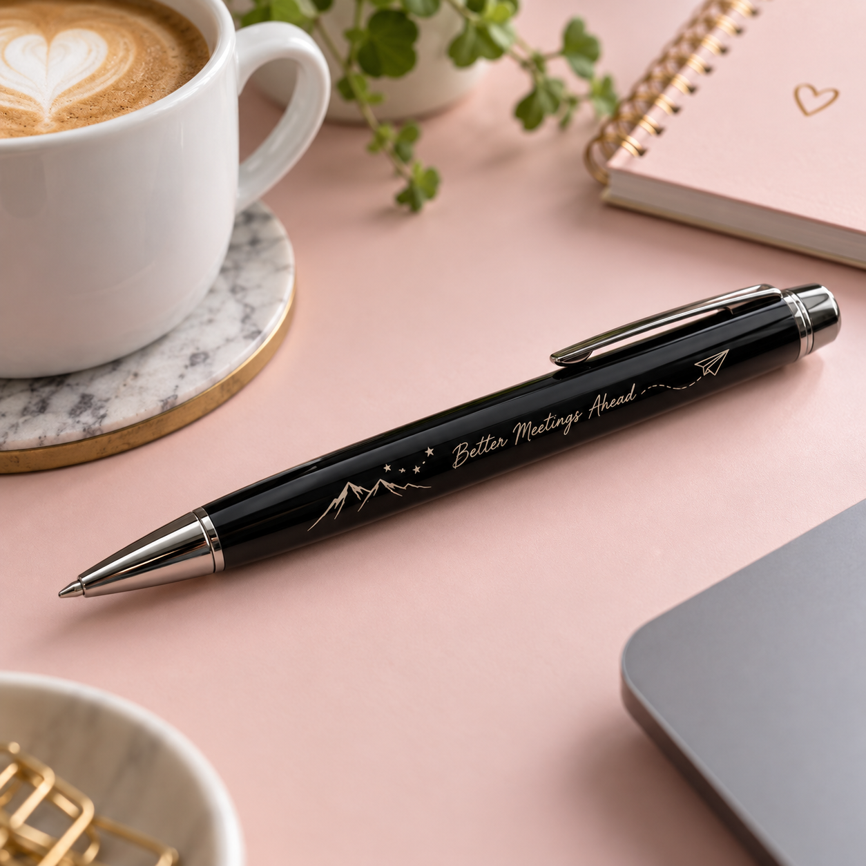 Black metal pen