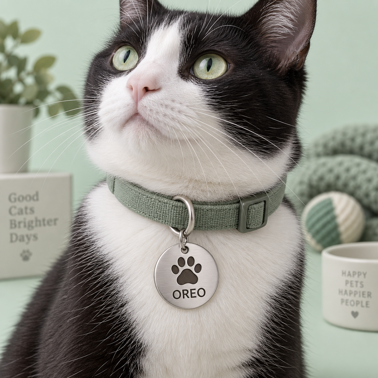 Round pet tag